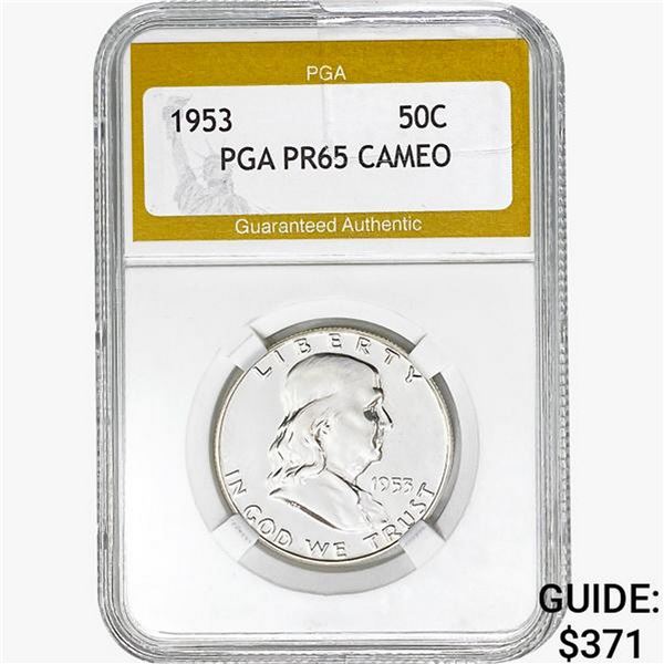 1953 Franklin Half Dollar PGA PR65 Cameo