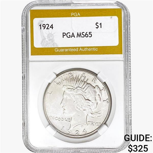 1924 Silver Peace Dollar PGA MS65