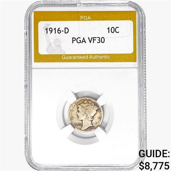 1916-D Mercury Silver Dime PGA VF30