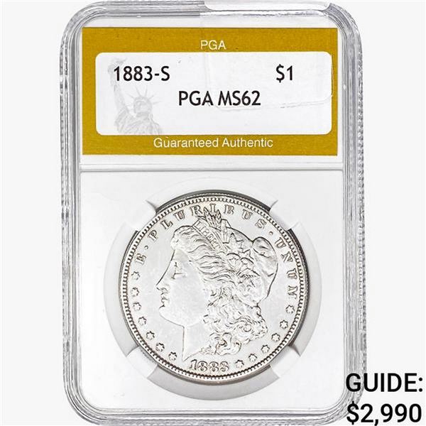 1883-S Morgan Silver Dollar PGA MS62