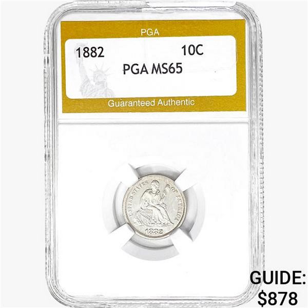 1882 Seated Liberty Dime PGA MS65