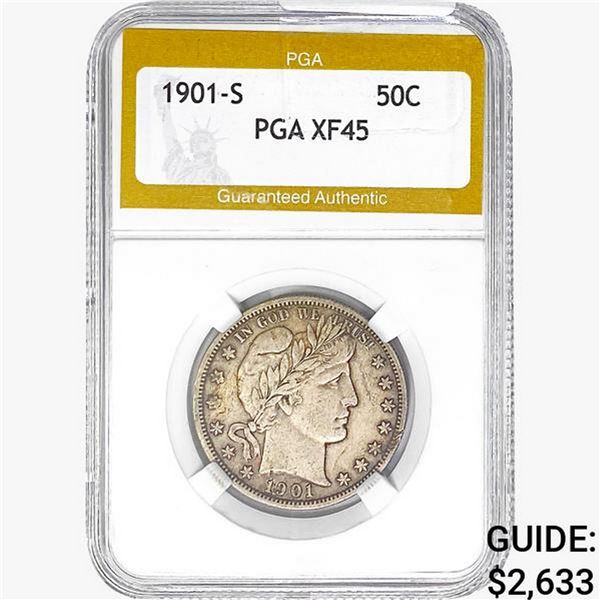 1901-S Barber Half Dollar PGA XF45
