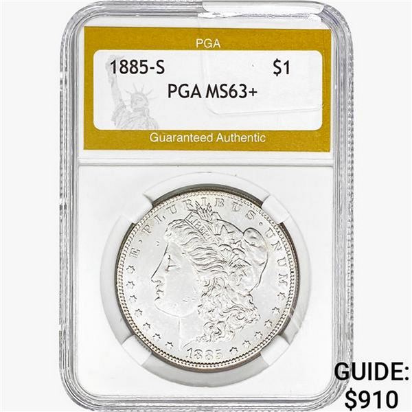 1885-S Morgan Silver Dollar PGA MS63+