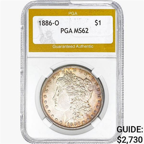 1886-O Morgan Silver Dollar PGA MS62