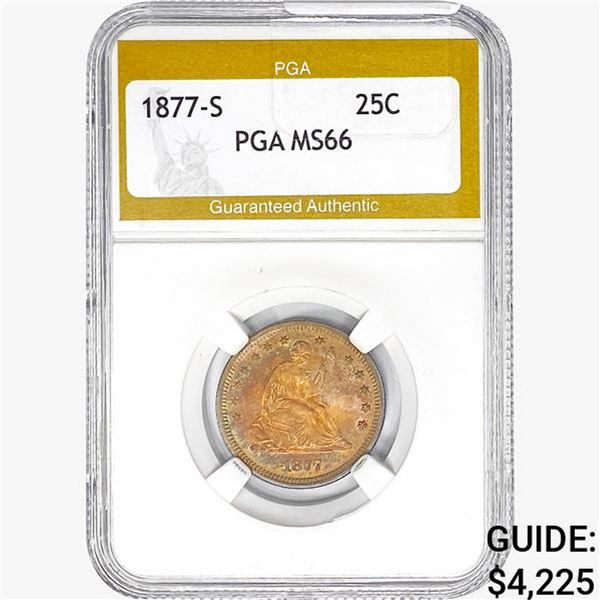 1877-S Seated Liberty Quarter PGA MS66