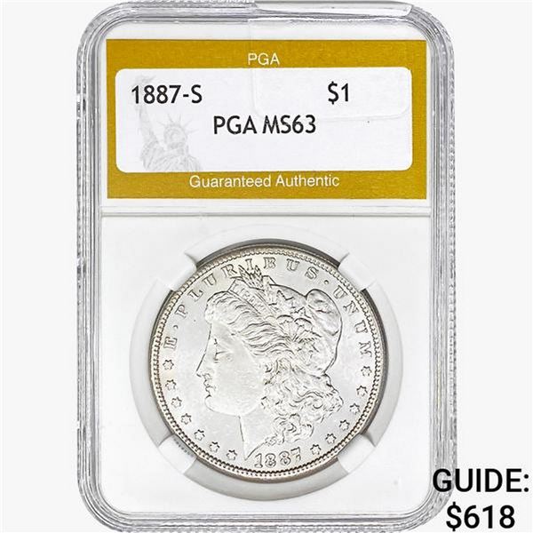 1887-S Morgan Silver Dollar PGA MS63