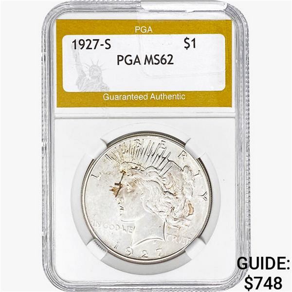 1927-S Silver Peace Dollar PGA MS62