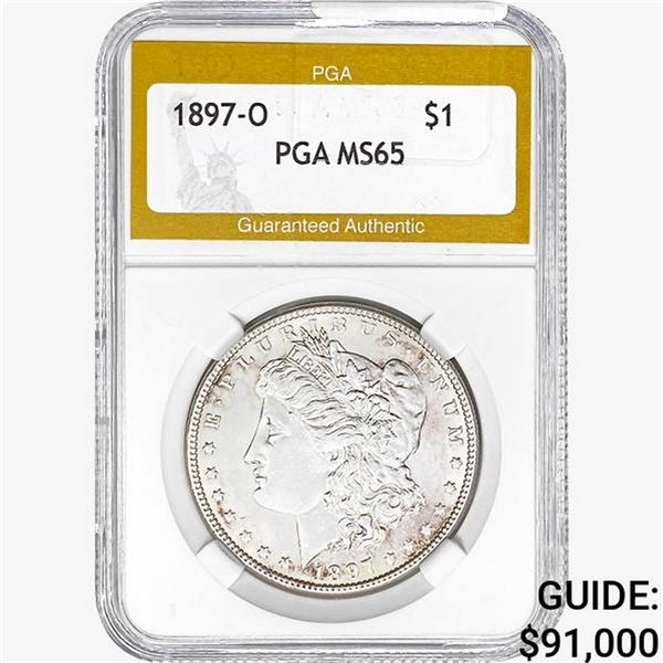 1897-O Morgan Silver Dollar PGA MS65