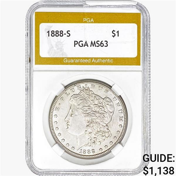 1888-S Morgan Silver Dollar PGA MS63