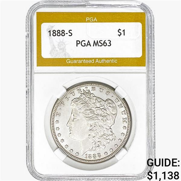 1888-S Morgan Silver Dollar PGA MS63