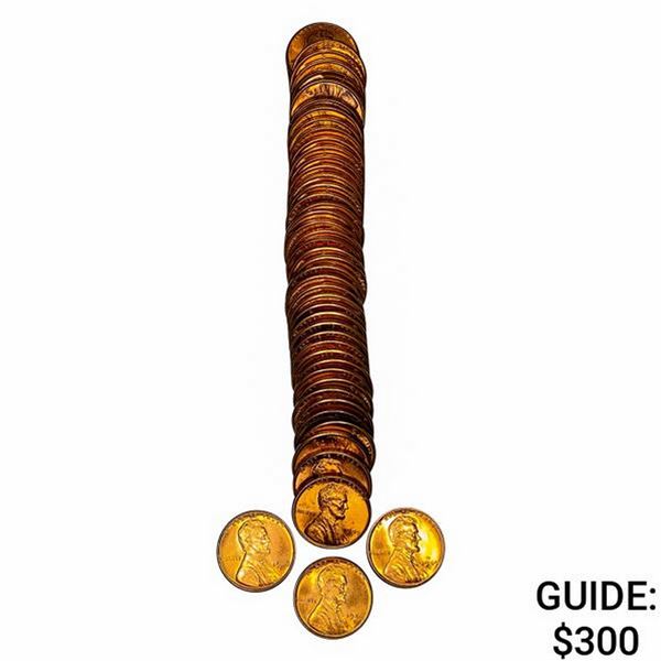 1949 D BU Lincoln Cent Roll (50 Coins)