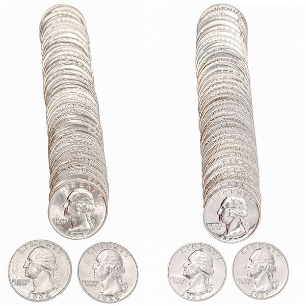 [75 Coin] 1957-1964 [2 Rolls] of Quarters