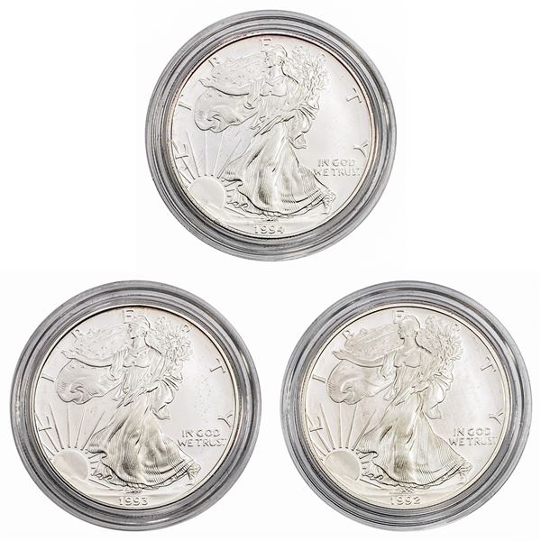 [3] 1992-1994 Am. Eagle 1oz. Silver Proof Coin