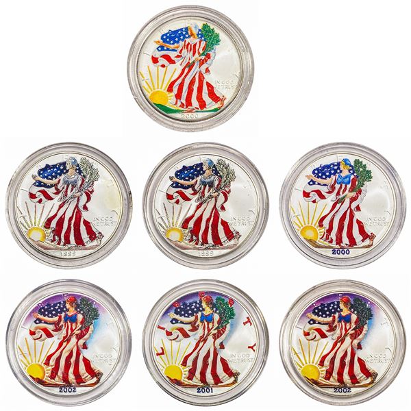 [7] 1999-2002 1oz. Painted Silver Eagles