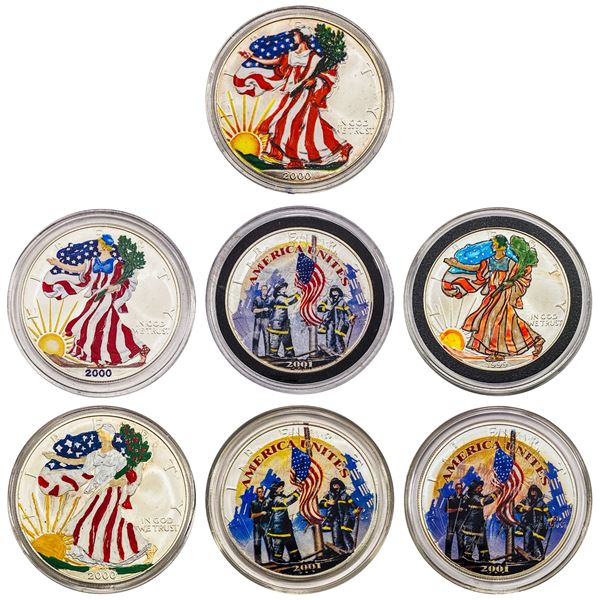 [7] 1999-2001 1oz. Painted Silver Eagles