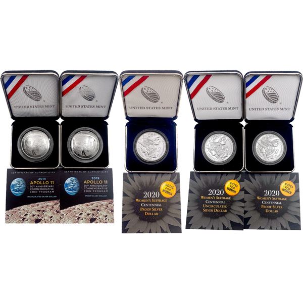 [5] 2019&2020 U.S. Mint 1oz. Silver Commem. $1
