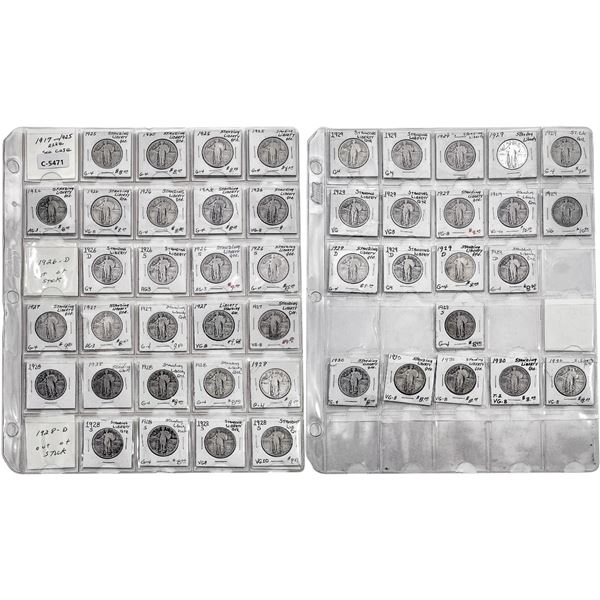 [47] 1925-1930 2 Display Sheets of Stand.Lib. 25C