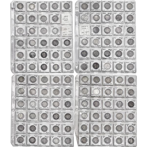 [117] 1892-1916D 4 Display Sheets of Barber 25C