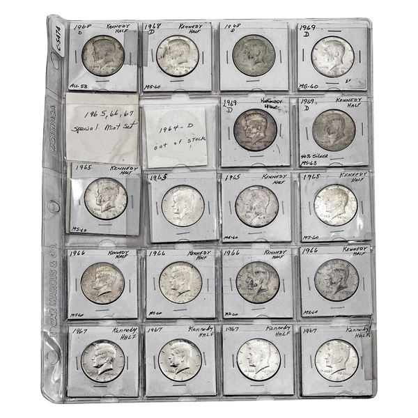 [18] 1965-1969 1 Display Sheet of Kennedy 50C
