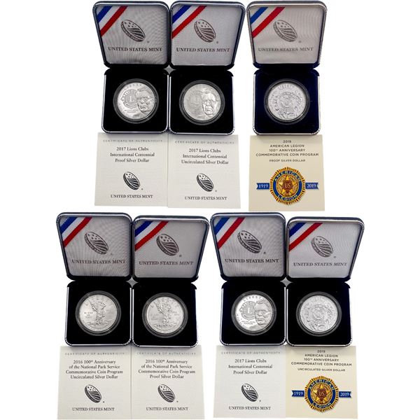 [7] 2016-2019 1oz. Silver U.S. Mint Commem. $1