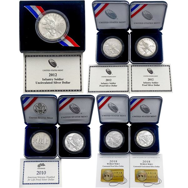 [7] 2010-2018 1oz. SILV U.S. Mint Commem. $1