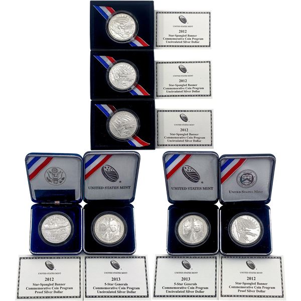 [6] 2012-2013 1oz. SILV. U.S. Mint Commem. $1