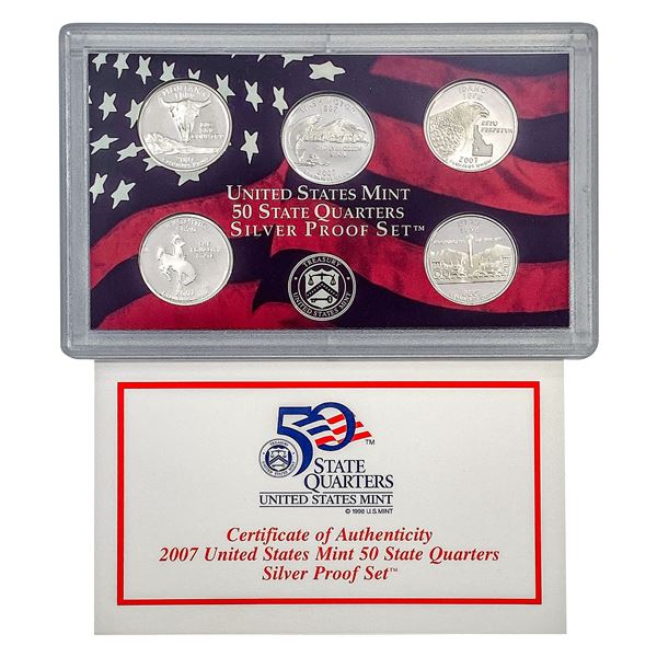 2007 [5 Coin] US Mint 50 State Quarter SILV PF Set