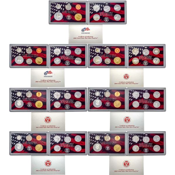 [7] 2000-2006 [10 Coin] U.S. Mint Silver Proof Set