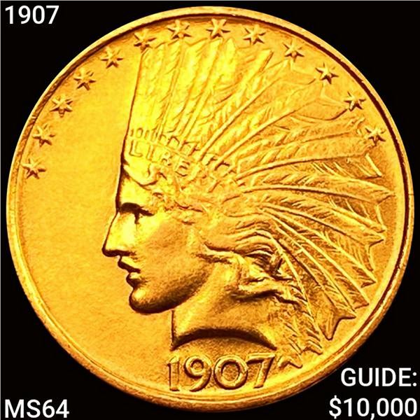 1907 $10 Gold Eagle CHOICE BU