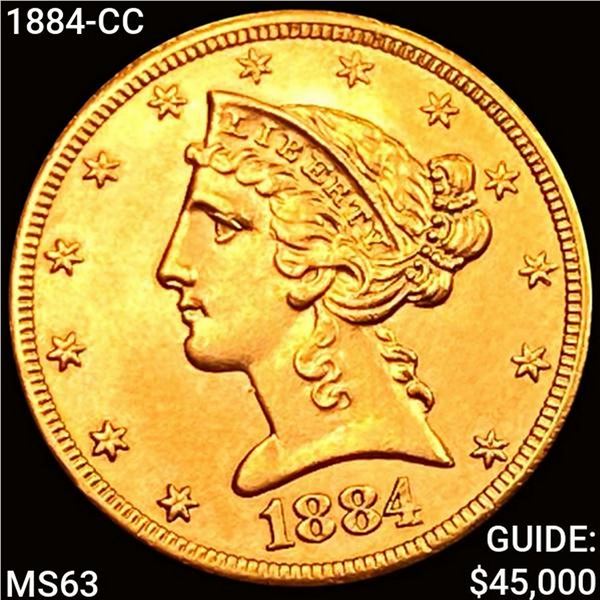 1884-CC $5 Gold Half Eagle CHOICE BU