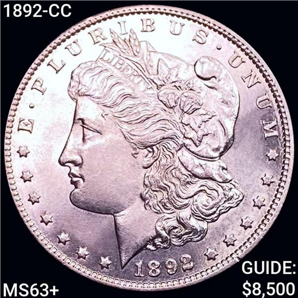 1892-CC Morgan Silver Dollar CHOICE BU+