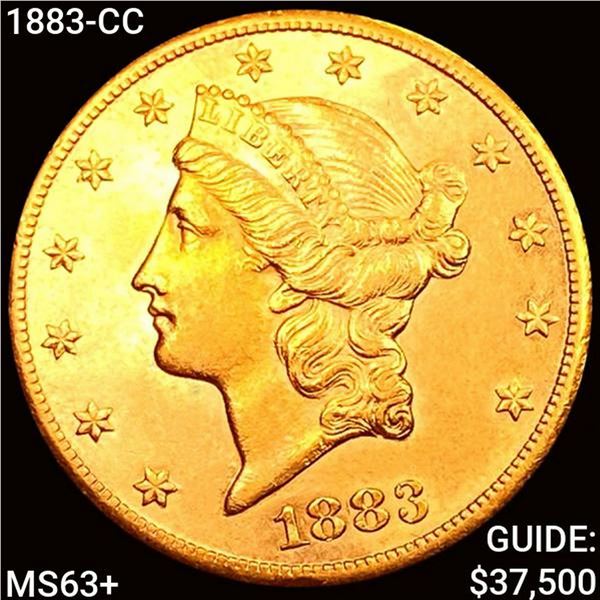 1883-CC $20 Gold Double Eagle CHOICE BU+
