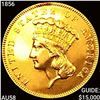 1856 $3 Gold Piece CHOICE AU