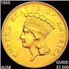 Image 1 : 1855 $3 Gold Piece CHOICE AU