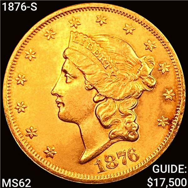 1876-S $20 Gold Double Eagle UNCIRCULATED