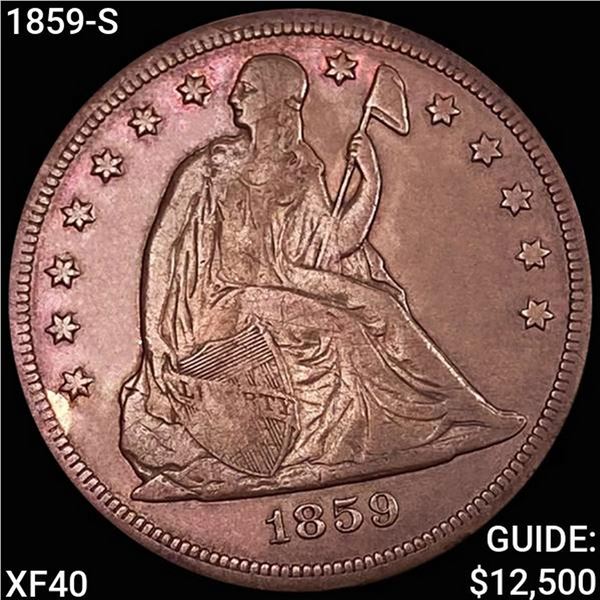 1859-S Seated Liberty Dollar NEARLY UNCIRCULATED