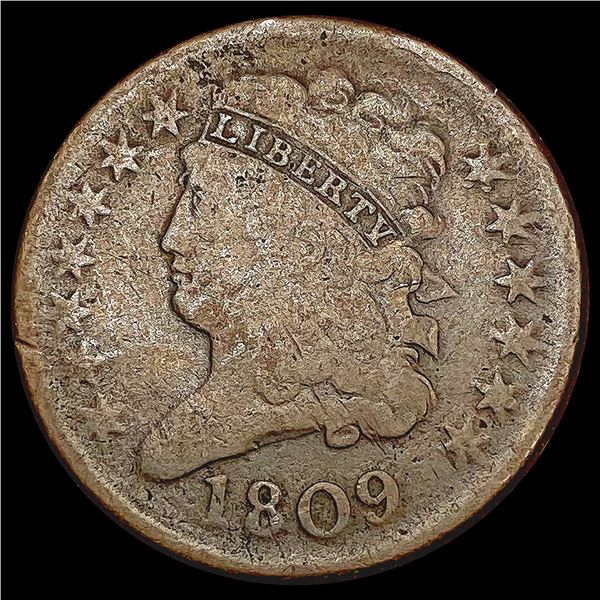 1809 Classic Head Half Cent NICELY CIRCULATED