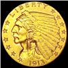 Image 1 : 1913 $2.50 Gold Quarter Eagle UNCIRCULATED