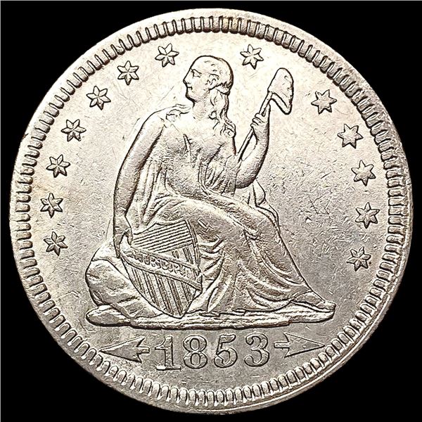 1853 Arrows & Rays Seated Liberty Quarter CLOSELY UNCIRCULATED