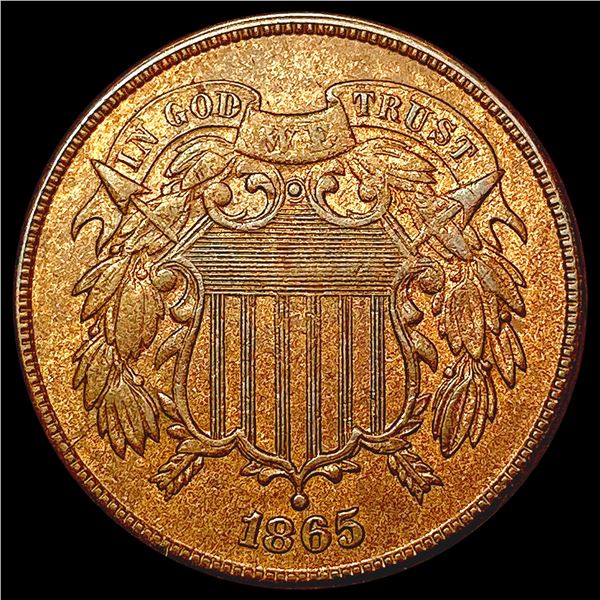 1865 Two Cent Piece CHOICE AU