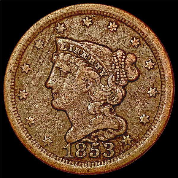 1853 Braided Hair Half Cent LIGHTLY CIRCULATED