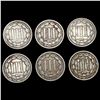 Image 2 : (6) Three Cent Nickels HIGH GRADE