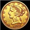 Image 1 : 1880 $5 Gold Half Eagle CLOSELY UNCIRCULATED