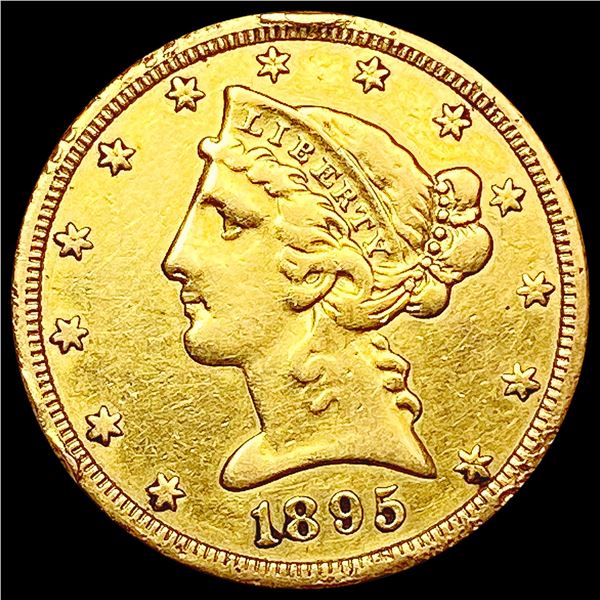 1895-S $5 Gold Half Eagle CLOSELY UNCIRCULATED
