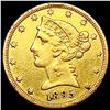 1895-S $5 Gold Half Eagle CLOSELY UNCIRCULATED