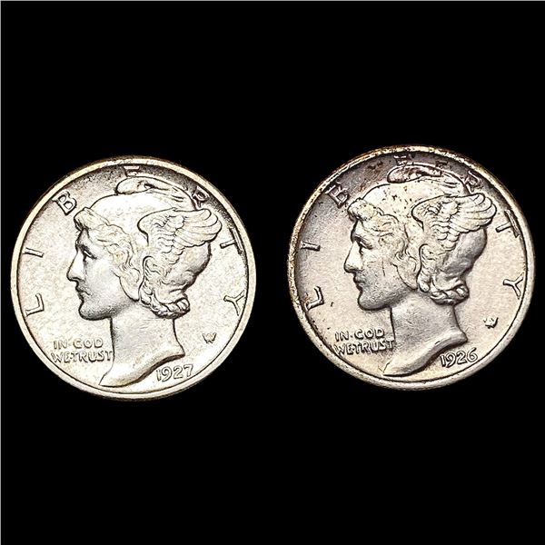 1926,1927 Mercury Dimes [2 Coins] HIGH GRADE