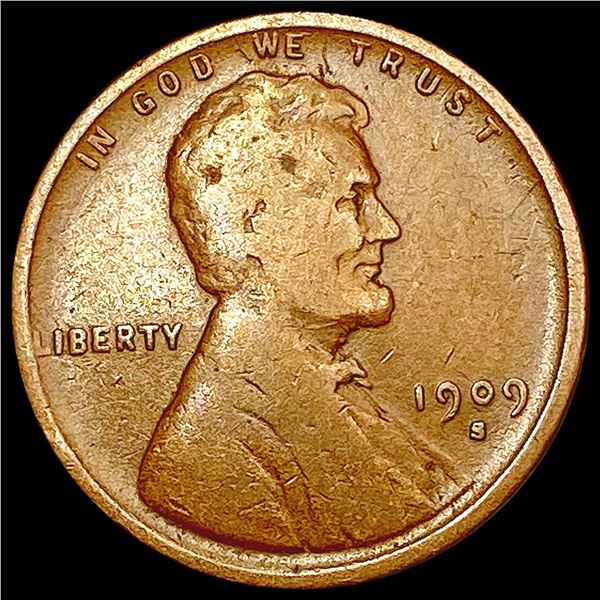 1909-S Wheat Cent LIGHTLY CIRCULATED