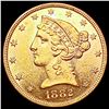 Image 1 : 1882 $5 Gold Half Eagle UNCIRCULATED