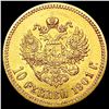 Image 2 : 1901 Russia 10 Roubles 0.2489oz CLOSELY UNCIRCULATED