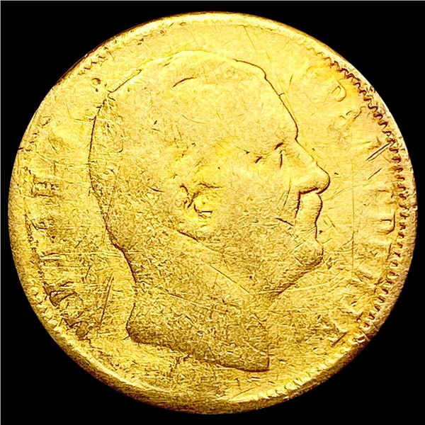 1882 Serbia Gold 10 Dinara 0.0933oz CLOSELY UNCIRCULATED
